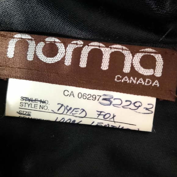 Norma Canada Dyed Fox Fur Hat Black Winter Alpaca Wool Leather Womens Vintage - Picture 8 of 12